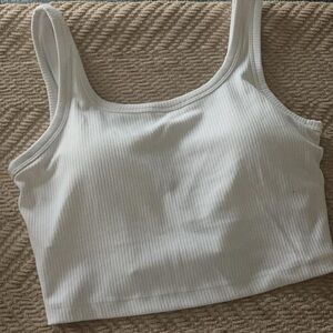 CRZ YOGA White Ribbed Crop Top